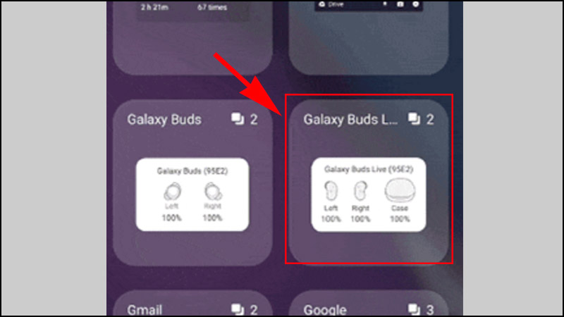 Chọn widget Galaxy Buds